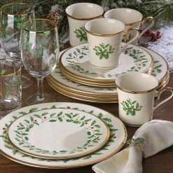 Lenox Holiday 12-Piece Plate & Mug Set -Lenox The Christmas Shop Sales 6122048 w3