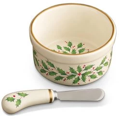 Lenox Hosting The Holidays Dip Bowl & Spreader -Lenox The Christmas Shop Sales 804420 wHR