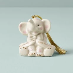 Lenox Baby's First Christmas Pink Elephant Ornament