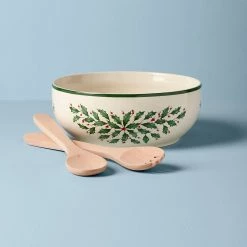 Lenox Holiday Salad Bowl & Servers