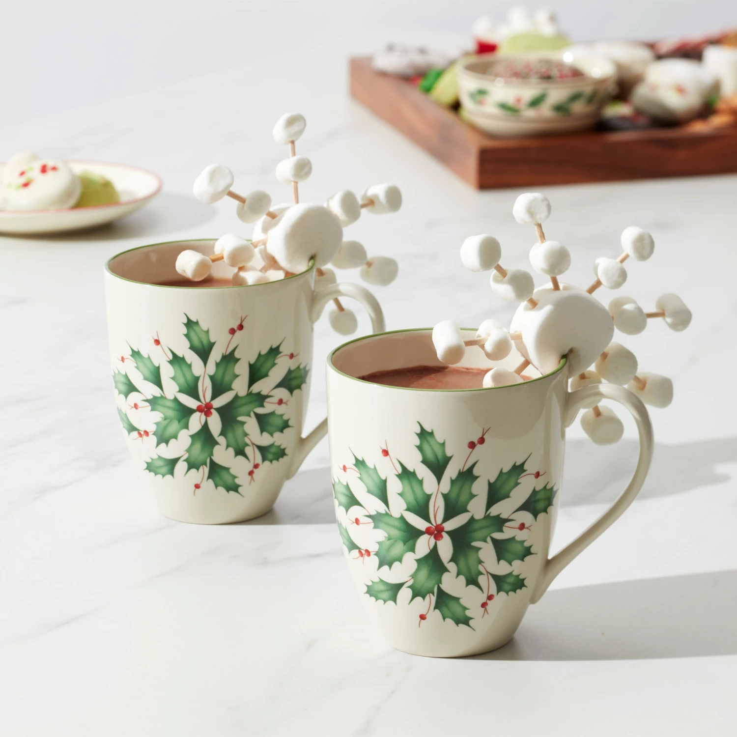Lenox Hosting the Holidays™ 2-Piece Holly Mug Set 4 Lenox Hosting the Holidays™ 2-Piece Holly Mug Set - Image 2