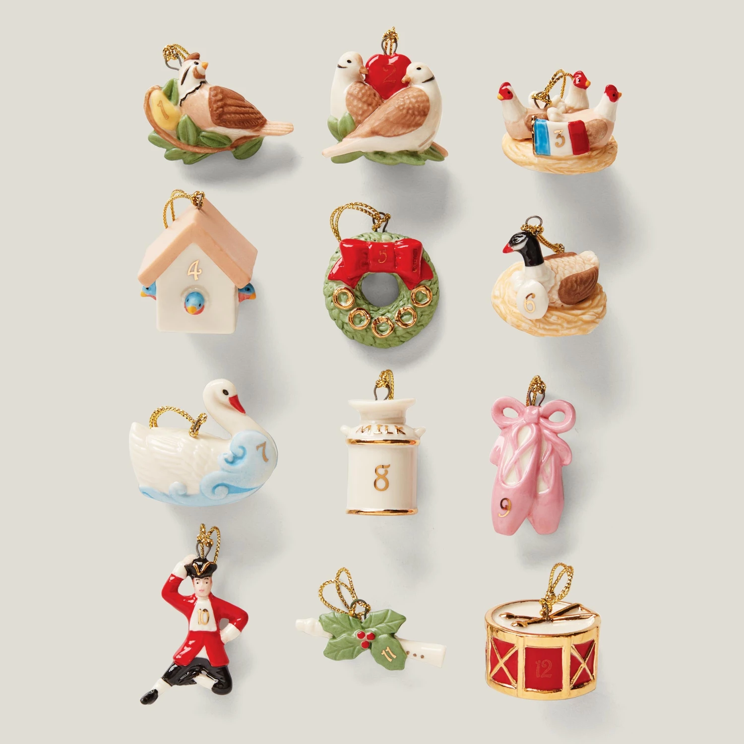 Lenox Twelve Days Of Christmas 12-Piece Ornament & Tree 4 Lenox Twelve Days Of Christmas 12-Piece Ornament & Tree - Image 2