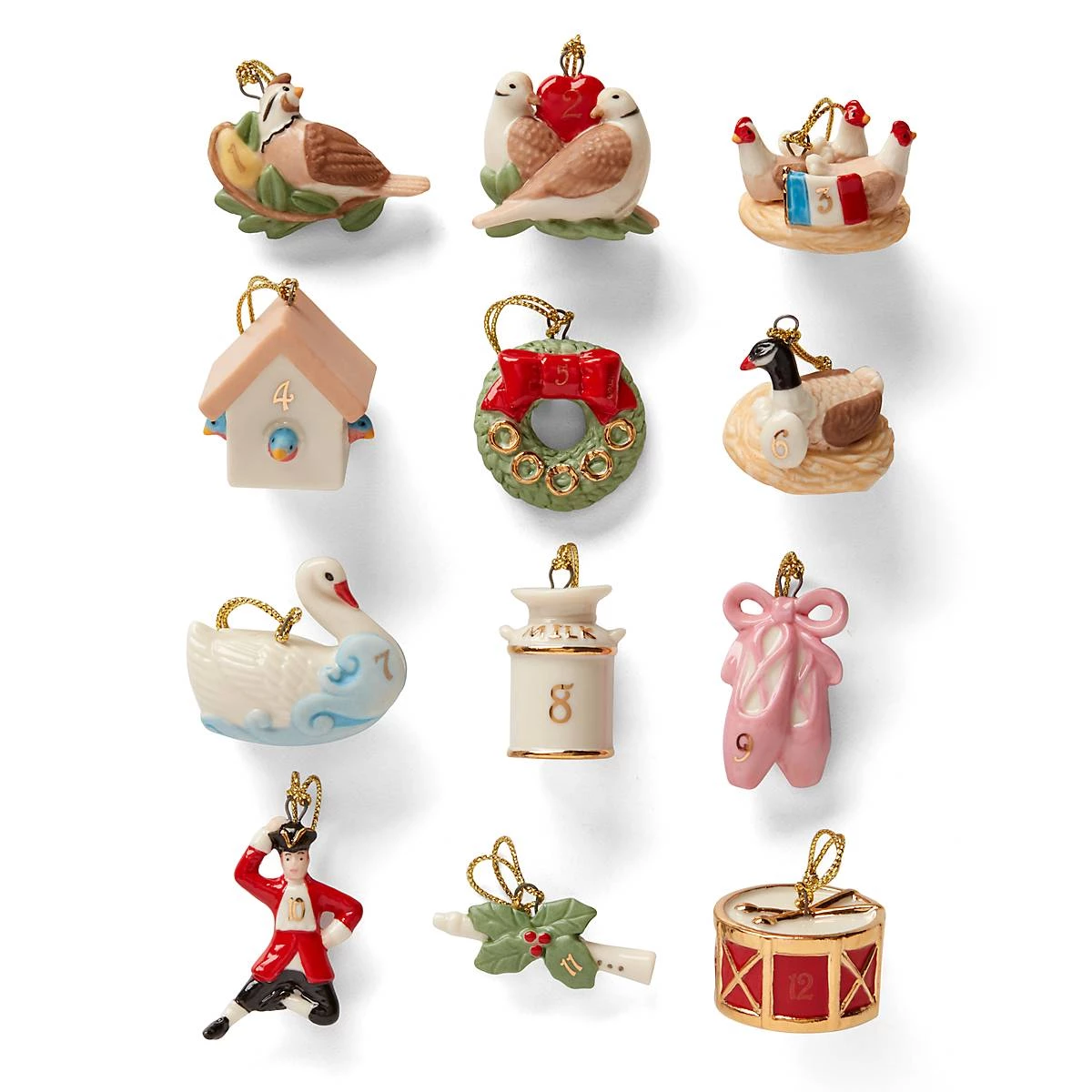 Lenox Twelve Days of Christmas 12-Piece Ornament Set 5 Lenox Twelve Days of Christmas 12-Piece Ornament Set - Image 3