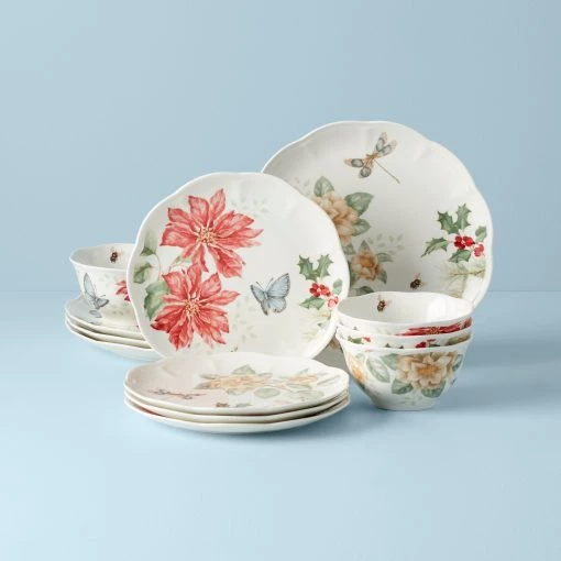 Lenox Butterfly Meadow Holiday 12-Piece Dinnerware Set -Lenox The Christmas Shop Sales 884473 w10