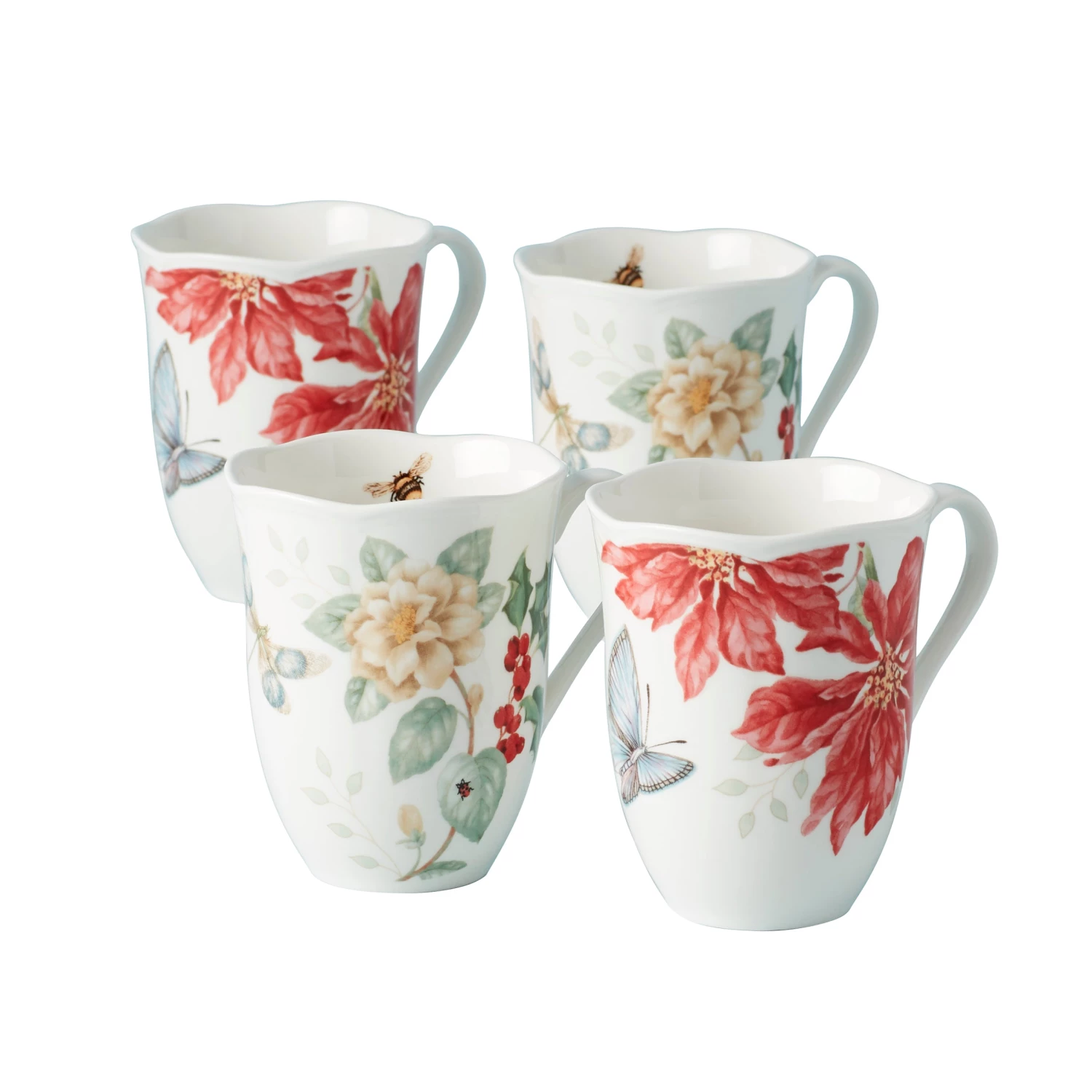 Lenox Butterfly Meadow Holiday 4-Piece Mug Set 4 Lenox Butterfly Meadow Holiday 4-Piece Mug Set - Image 2