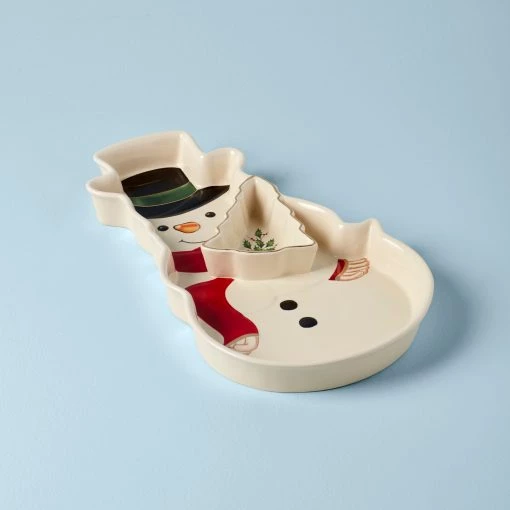 Lenox Holiday Entertaining Snowman Chip & Dip -Lenox The Christmas Shop Sales 886863 w10