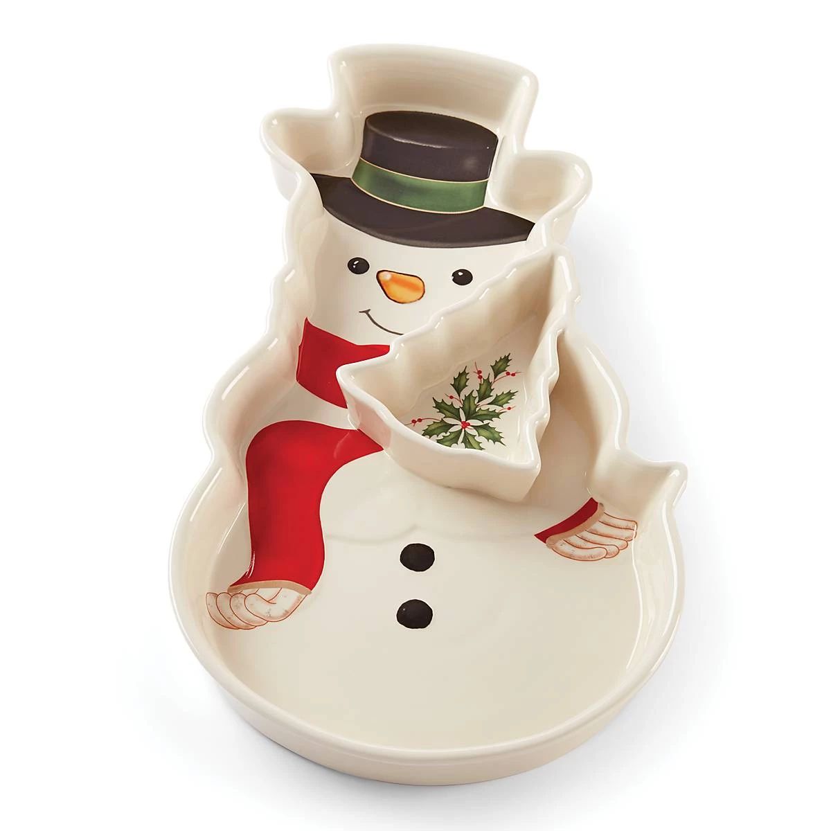 Lenox Holiday Entertaining Snowman Chip & Dip 4 Lenox Holiday Entertaining Snowman Chip & Dip - Image 2