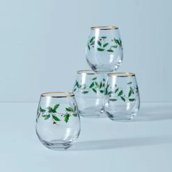 Lenox Holiday™ 4-piece Stemless Wine Glasses