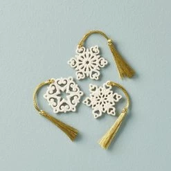 Lenox Mini Snowflake 3-Piece Ornament Set