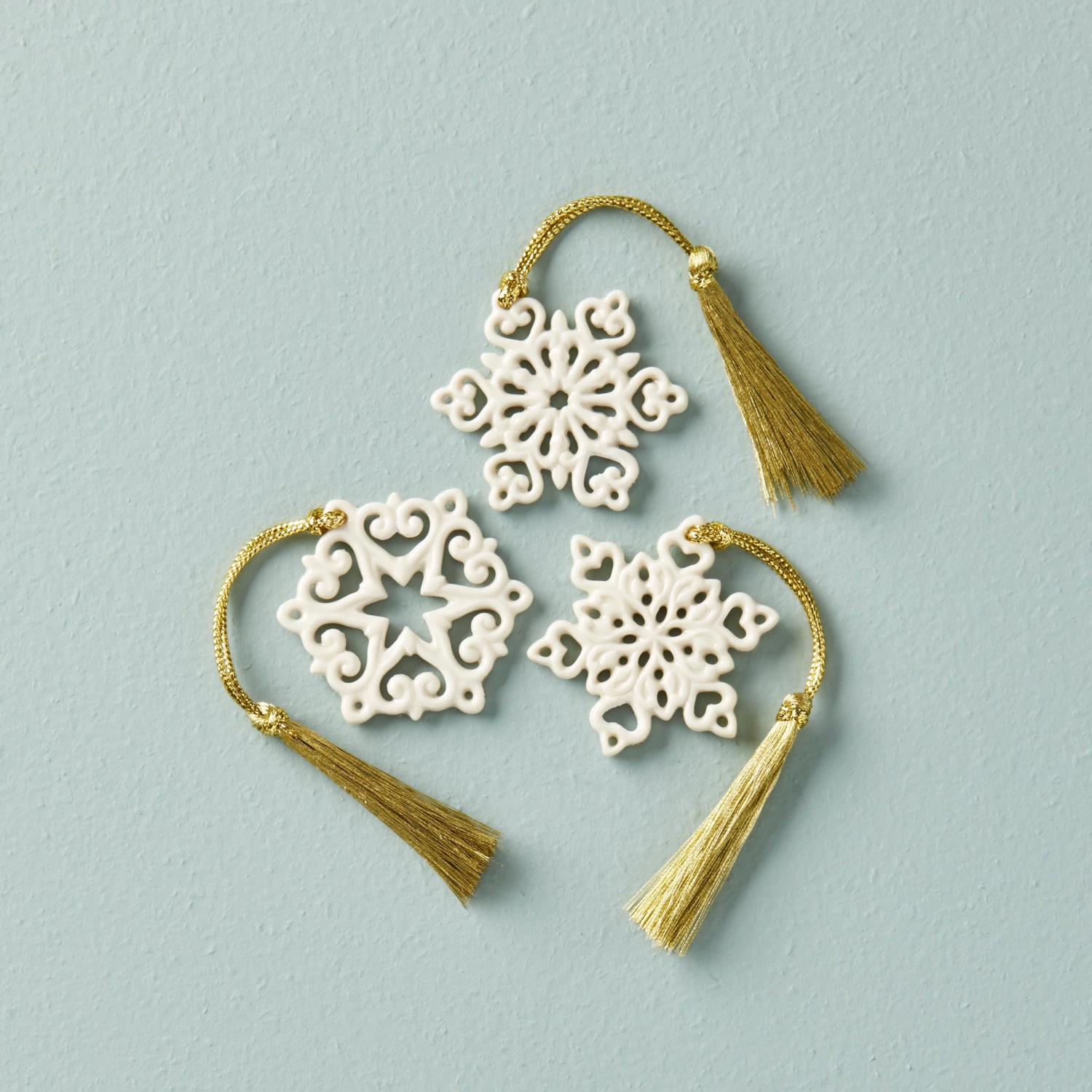 Lenox Mini Snowflake 3-Piece Ornament Set 2 Lenox Mini Snowflake 3-Piece Ornament Set