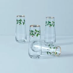 Lenox Holiday™ Stemless 4-piece Flute Set