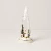 Lenox Merry & Magic Light-Up Sledding Snowman Glass Cone -Lenox The Christmas Shop Sales 890428 w10