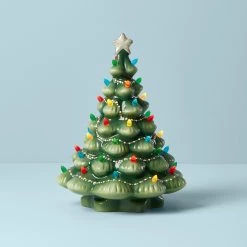 Lenox Treasured Traditions Green Light-Up Tree Figurine