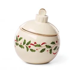 Lenox Holiday Ornament Candy Jar -Lenox The Christmas Shop Sales 890765 wHR