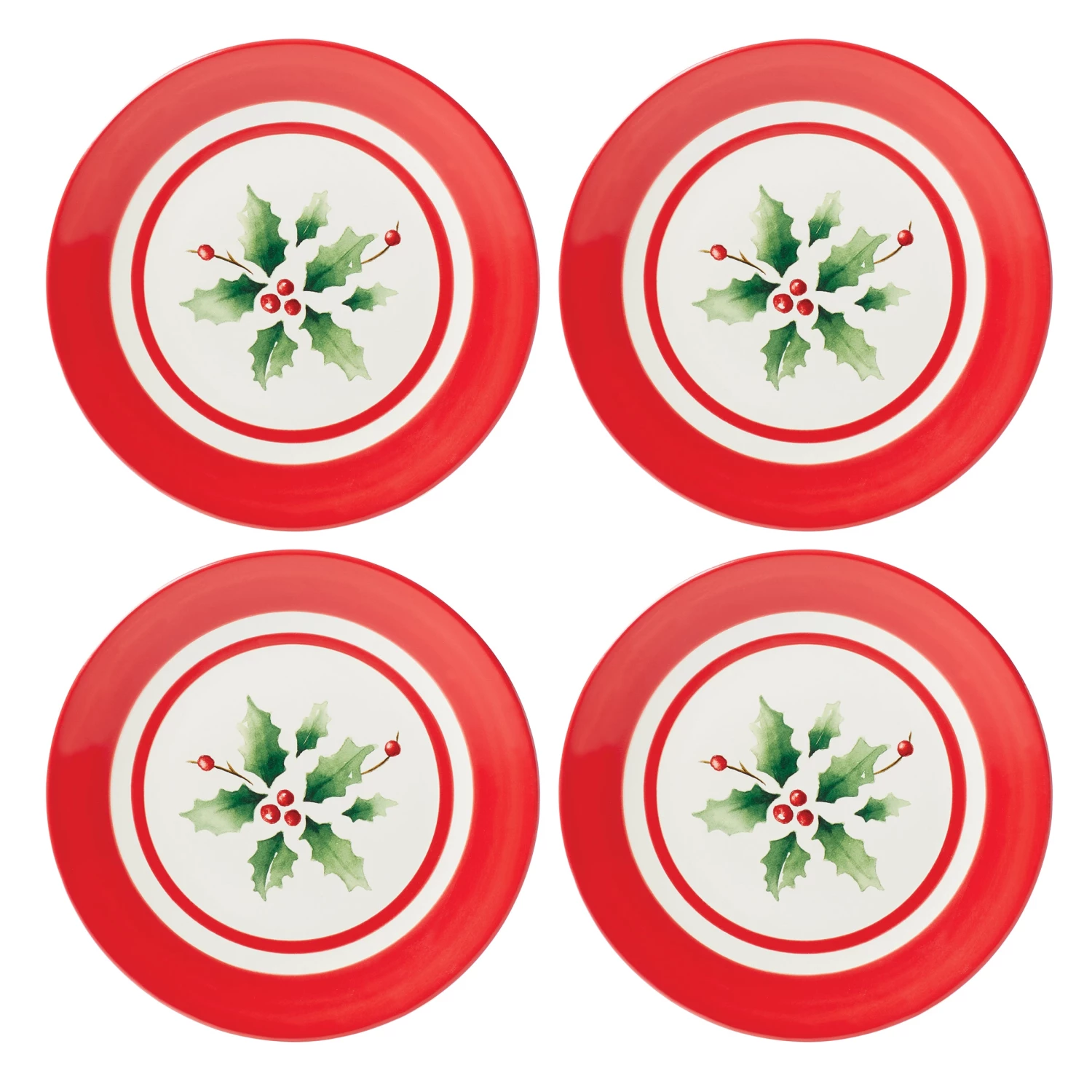 Lenox Holiday Handpaint Stripe 4-Piece Dessert Plate Set 5 Lenox Holiday Handpaint Stripe 4-Piece Dessert Plate Set - Image 3