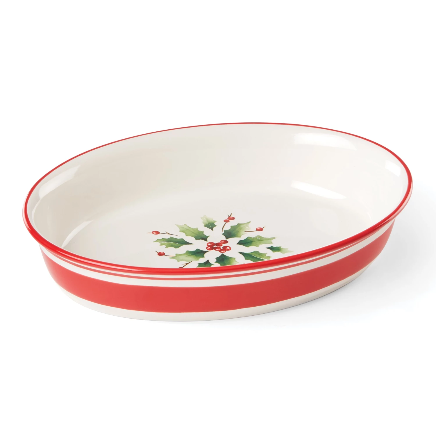 Lenox Holiday Handpaint Stripe Oval Dish 5 Lenox Holiday Handpaint Stripe Oval Dish - Image 3