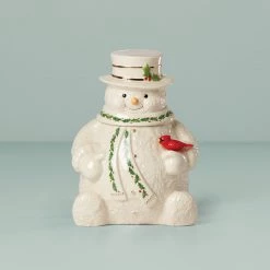 Lenox Happy Holly Days Snowman Cookie Jar