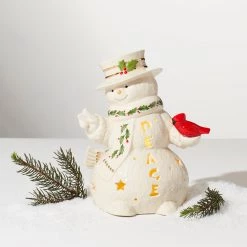 Lenox Snowman Lit Figurine -Lenox The Christmas Shop Sales 892960 LHOL 22 FEA 1
