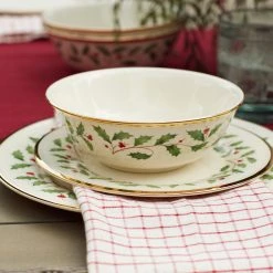 Lenox Holiday 12-Piece Plate & Bowl Set -Lenox The Christmas Shop Sales 893172 877880 894303 894304 894333 893875 893877 LHOL 22 FEA 12