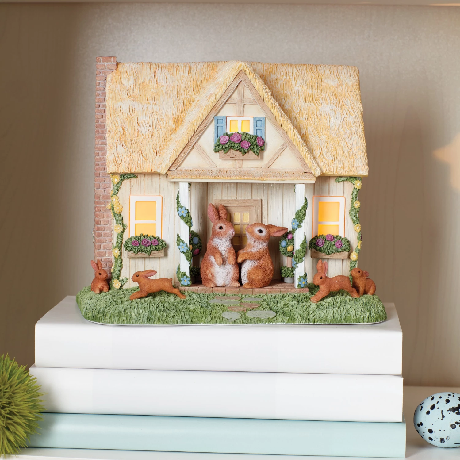 Lenox Floral Easter Light-Up Cottage Figurine 6 Lenox Floral Easter Light-Up Cottage Figurine - Image 4