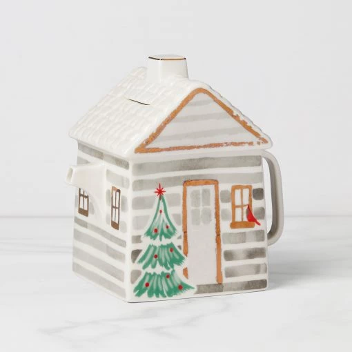 Lenox Balsam Lane Cabin Teapot -Lenox The Christmas Shop Sales 893487 w10