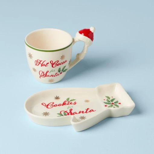 Lenox Hosting The Holidays Cookies For Santa 2-Piece Set -Lenox The Christmas Shop Sales 893488 w10
