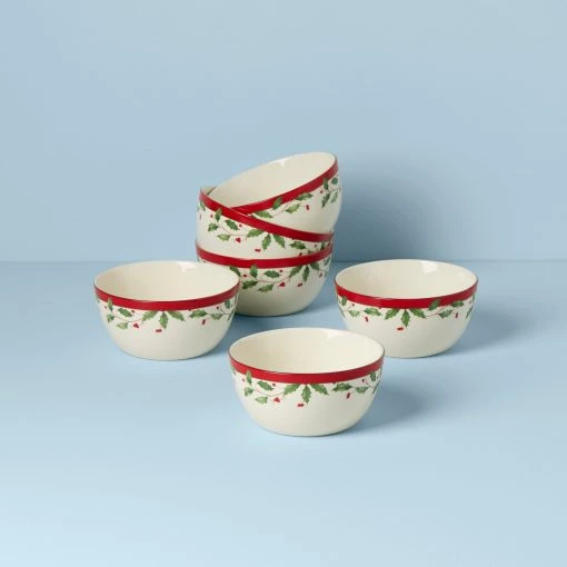 Lenox Holiday 6-Piece Dessert Bowl Set -Lenox The Christmas Shop Sales 893492 w10