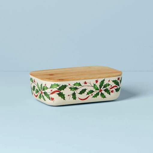 Lenox Holiday Bamboo Storage Container With Lid -Lenox The Christmas Shop Sales 893501 w10
