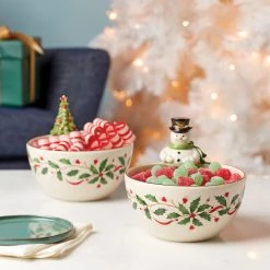 Lenox Holiday Snowman Bowl 9 Lenox Holiday Snowman Bowl -Lenox The Christmas Shop Sales 893504 w12