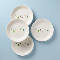 Lenox Profile Snow Day 4-Piece Dinner Plate Set