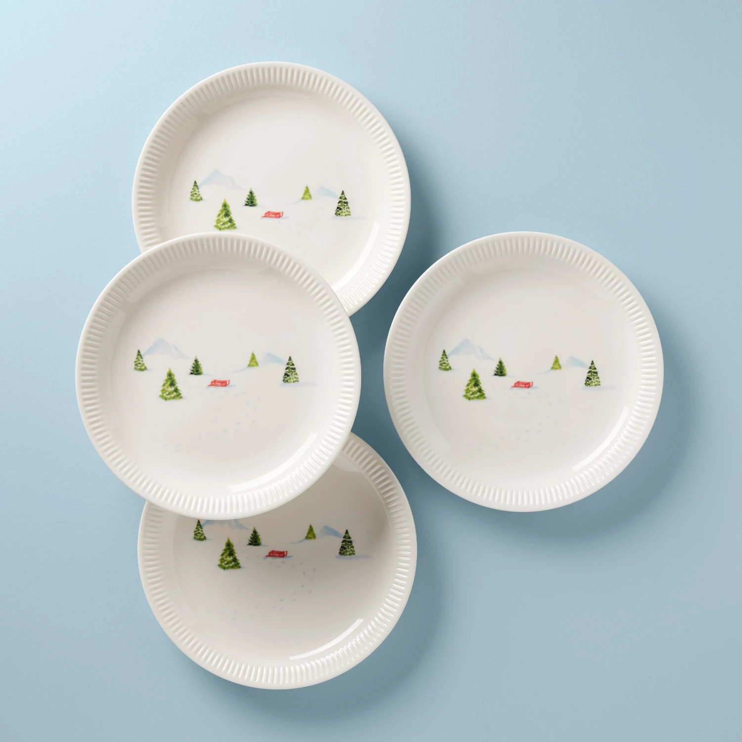 Lenox Profile Snow Day 4-Piece Dinner Plate Set 3 Lenox Profile Snow Day 4-Piece Dinner Plate Set