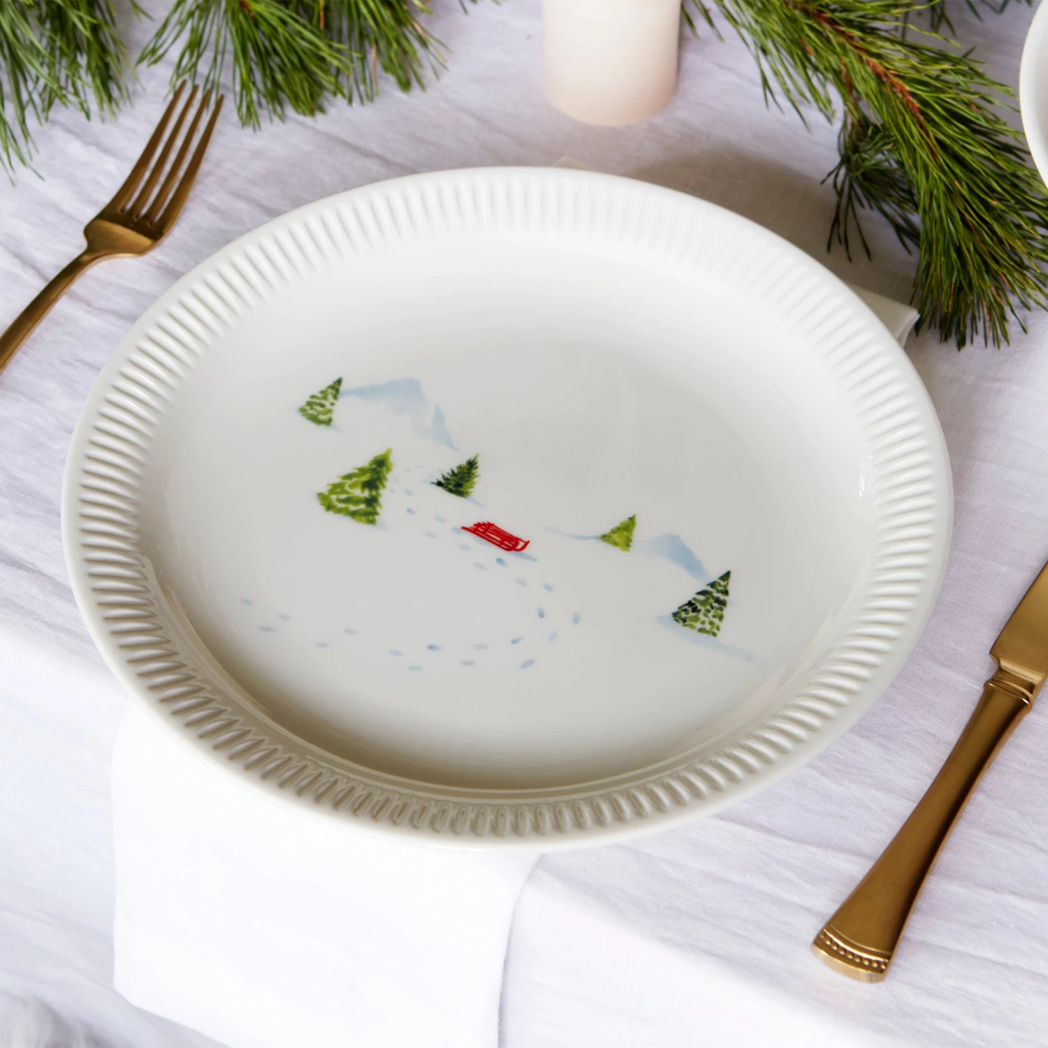 Lenox Profile Snow Day 4-Piece Dinner Plate Set 4 Lenox Profile Snow Day 4-Piece Dinner Plate Set - Image 2
