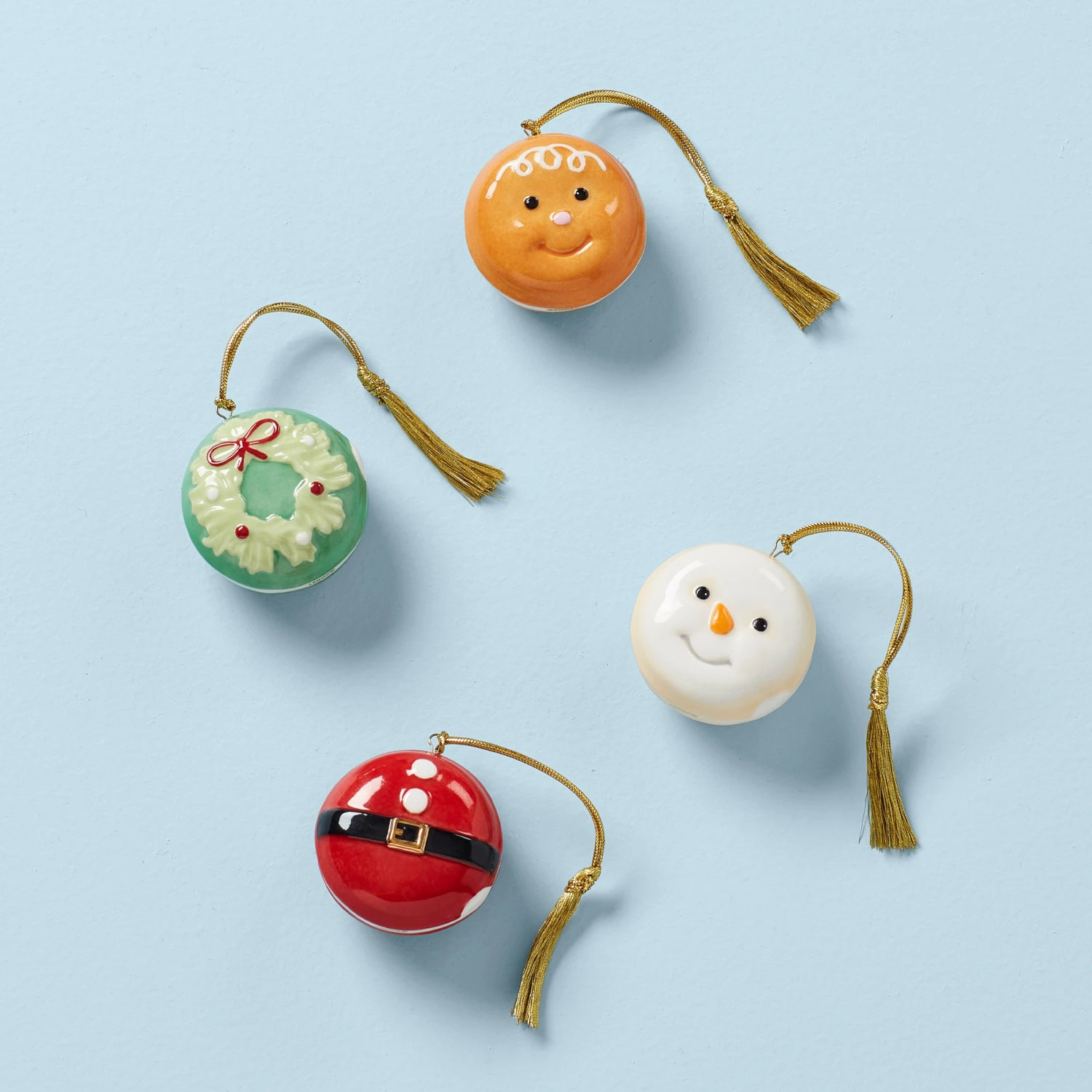 Lenox Macaron Christmas Characters 4-Piece Ornament Set 3 Lenox Macaron Christmas Characters 4-Piece Ornament Set
