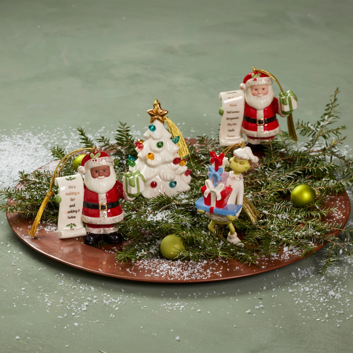 Lenox African American Santa With List Ornament 3 Lenox African American Santa With List Ornament - Image 2