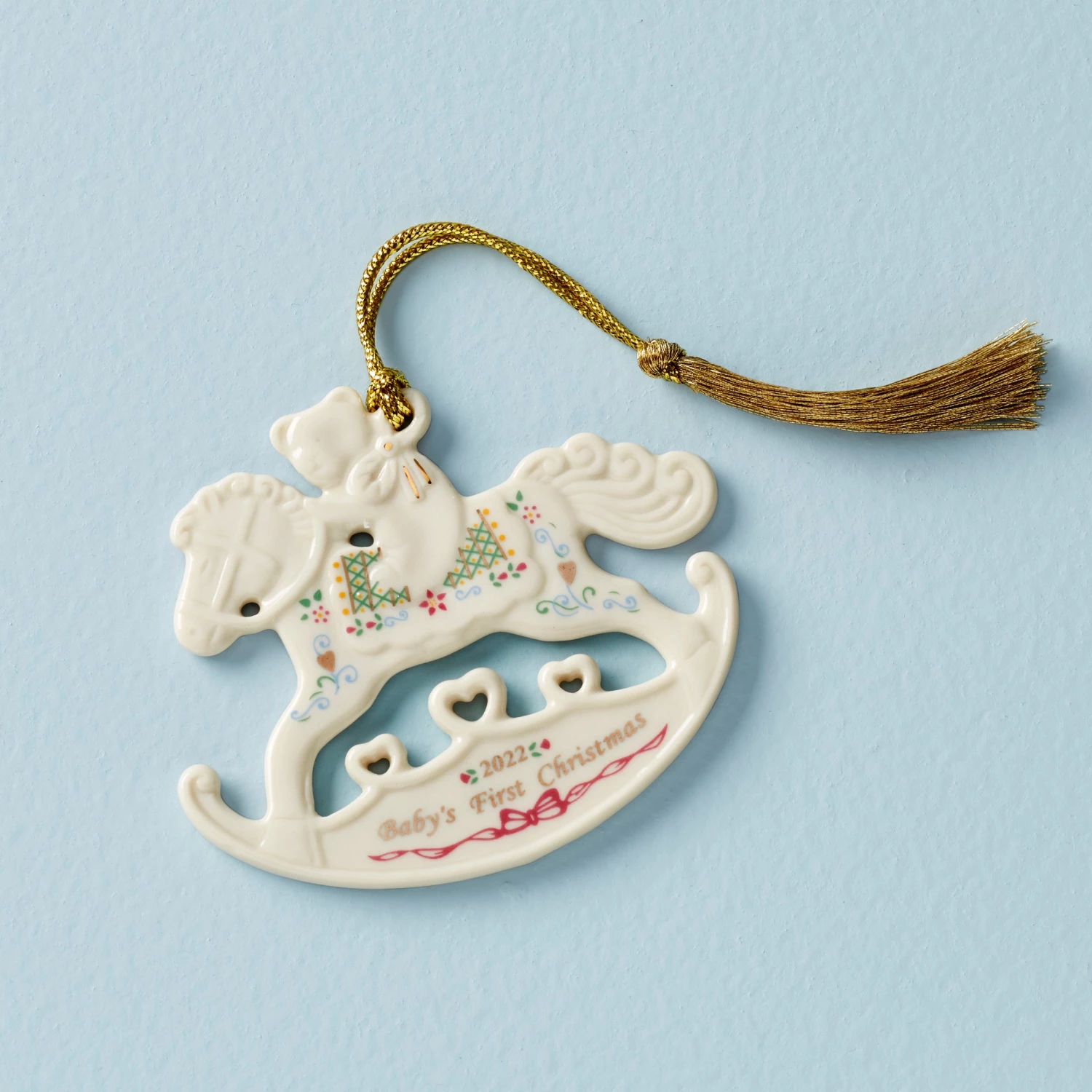 Lenox 2022 Baby's 1st Christmas Rocking Horse Ornament 3 Lenox 2022 Baby's 1st Christmas Rocking Horse Ornament