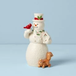 Lenox 2022 Snowman With Cardinal Figurine