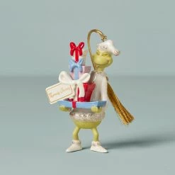 Lenox Personalized Grinch With All The Gifts Ornament