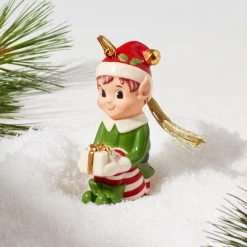 Lenox Christmas Elf Ornament -Lenox The Christmas Shop Sales 894163 LHOL 22 FEA 1