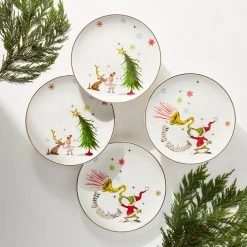 Lenox Merry Grinchmas Assorted Accent Plates, Set of 4 -Lenox The Christmas Shop Sales 894166 LHOL 22 FEA 1