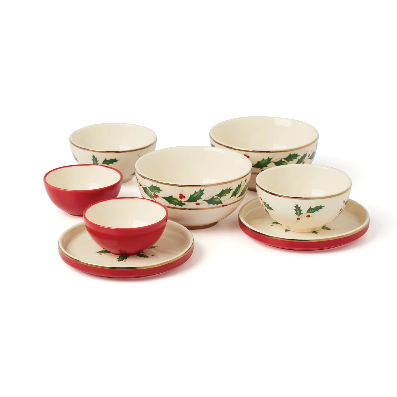 Lenox Holiday Mini Luna 8pc Nesting Dinnerware Set 6 Lenox Holiday Mini Luna 8pc Nesting Dinnerware Set - Image 4
