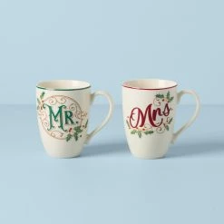 Lenox Holiday Mr. & Mrs. Mug Set