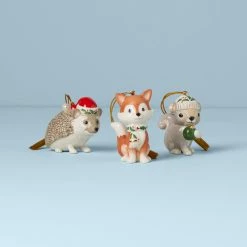 Lenox Woodland Friends Ornaments, Set of 3