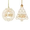 Lenox 2022 Pierced Wreath & Tree Ornaments, S/2 -Lenox The Christmas Shop Sales 894401 LHOL 22